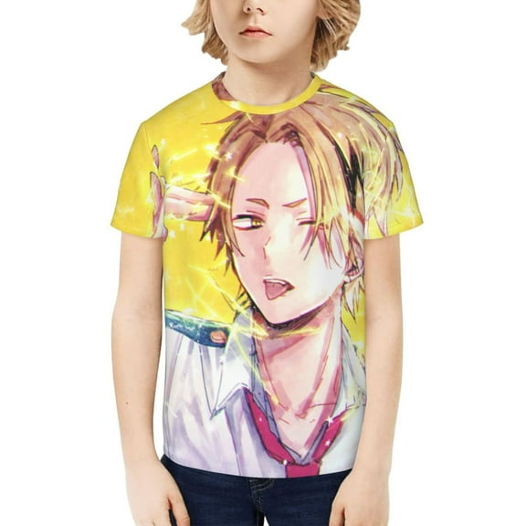 My Hero Academia Denki Kaminari Kids T-Shirt 3d Printed Graphic T-Shirts Boys And Girls Short Sleeve Shirts For Youth Kids X-Small