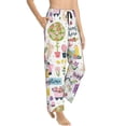 thumbnail image 2 of Naloa Spring Flowers Birds Print Women’s Ultra-Soft Comfy Pajama Lounge Pants with Pockets & Drawstring, 2 of 8