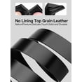 thumbnail image 4 of Catelles Men's Automatic Buckle Black Cowhide Leather Belt - 1.38" Width, Fits 33-35" Waist, Toothless Design, Wear-Resistant & Comfortable, Gift Box Included, 4 of 11
