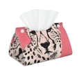 thumbnail image 2 of Lsque Pink Cheetah Art Printed Long Tissue Box Cover Holder, Facial Paper Organizer Dispenser,Triangle with Bottom Belt, PVC Leather Decorative Organizer, 2 of 9