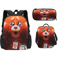 thumbnail image 2 of Youth Metamorphosis Turning Red Student Bag, Animation Backpack Three-piece Set, Meal Bag Pencil Bag Backpack-sebneei, 2 of 4