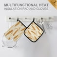 thumbnail image 4 of Yayeee Oven Mitts and Pot Holder Set of 4 Heat Resistant Kitchen Gloves Baking Hot Pad, Wheat Ears Pattern, 4 of 5