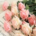 thumbnail image 3 of Yuarrent Rosa Artificial Ramo Falso Seda Flores de Boda Fiesta Jardín Hogar Kits de decoración para fiestas rosa leche Yuarrent JJ16225-04, 3 of 6