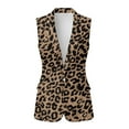 thumbnail image 2 of Uorisanigo Leopard Print Womens Vest Waistcoat Open Front V Neck Women's Sleeveless Vest Jacket with Pockets Blazer Vests Casual Size 3XL, 2 of 7