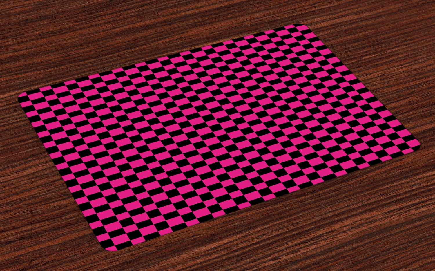 Hot Pink Placemats Set of 4 Old Fashioned Gingham Checks in Vibrant