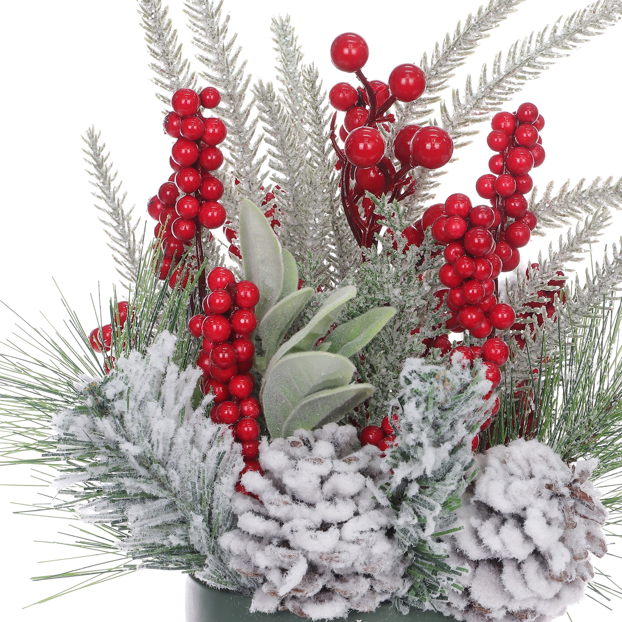 TEMPS DES VACANCES PL Noël 12IN Pot de ciment vert Arrn HOLIDAY TIME PL ARR POT CIMENT 12PO