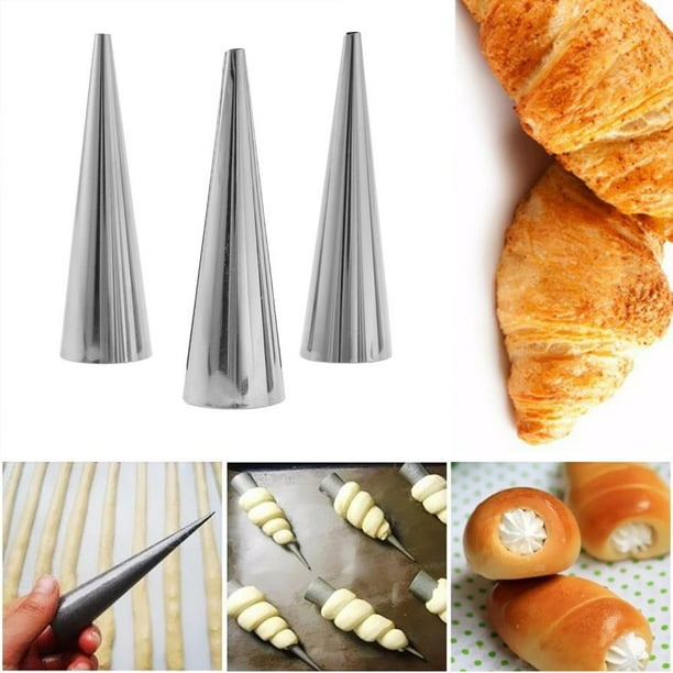 5 uds DIY conos espirales de acero inoxidable horneados croissants tubos moldes para repostería