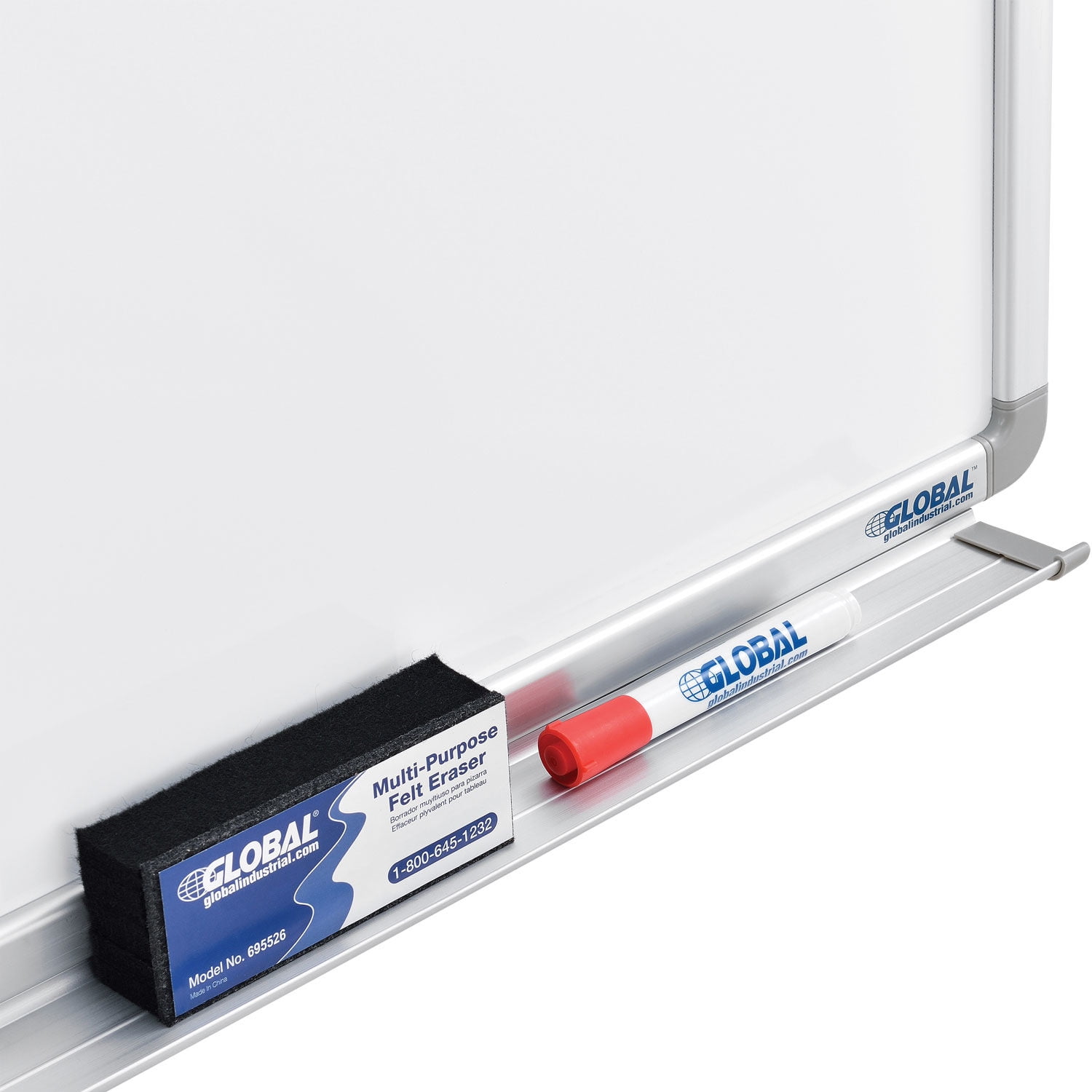 60"W x 48"H Magnetic Whiteboard, Steel Surface with Aluminum Frame, 2/Pk