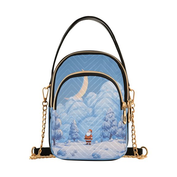 Women's Crossbody Handbag Shoulder Handbag 5.91x3.15x8.27 Inch Bank Card Bag Cash Bag Key Bag Christmas Forest