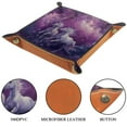 thumbnail image 3 of Jewelry Dish Trinket Tray Home Decor Wedding Gift for Her Small Ring Holder Purple Galaxy Unicorns Space Flag, 16x16cm, 3 of 6