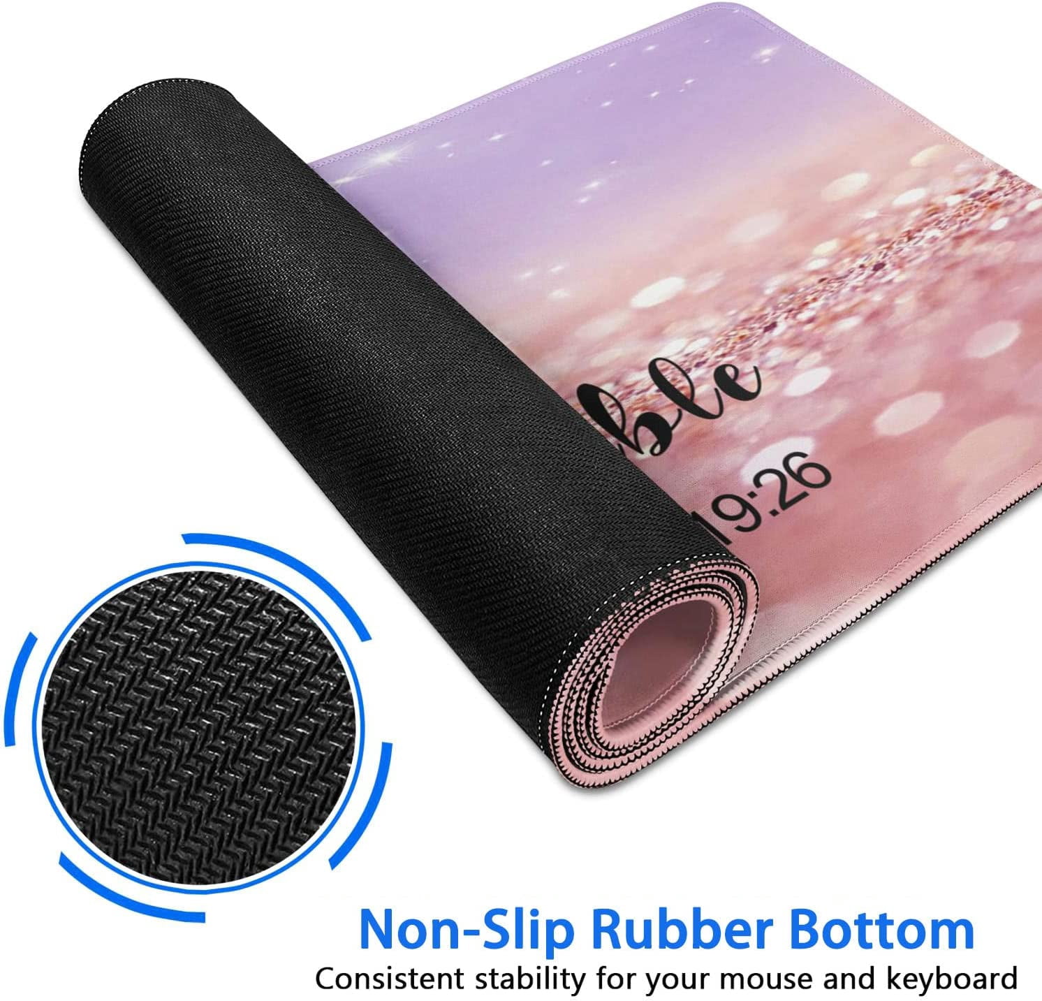 Large Gaming Mouse Pad with Seam Edge, Anti-Slip Extended Mouse Pad with Micro-Weave Cloth Surface,Waterproof Keyboard Pad, Desk Pad for Gamer Office Home XL 31.5" x 15.7"