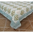 thumbnail image 3 of Dhaka International 100% Cotton Handmade Block Printed Bedspread | Lightweight Reversible Bed Cover for All Seasons - ( green - 60x90 " Single / Twin Size ), 3 of 4