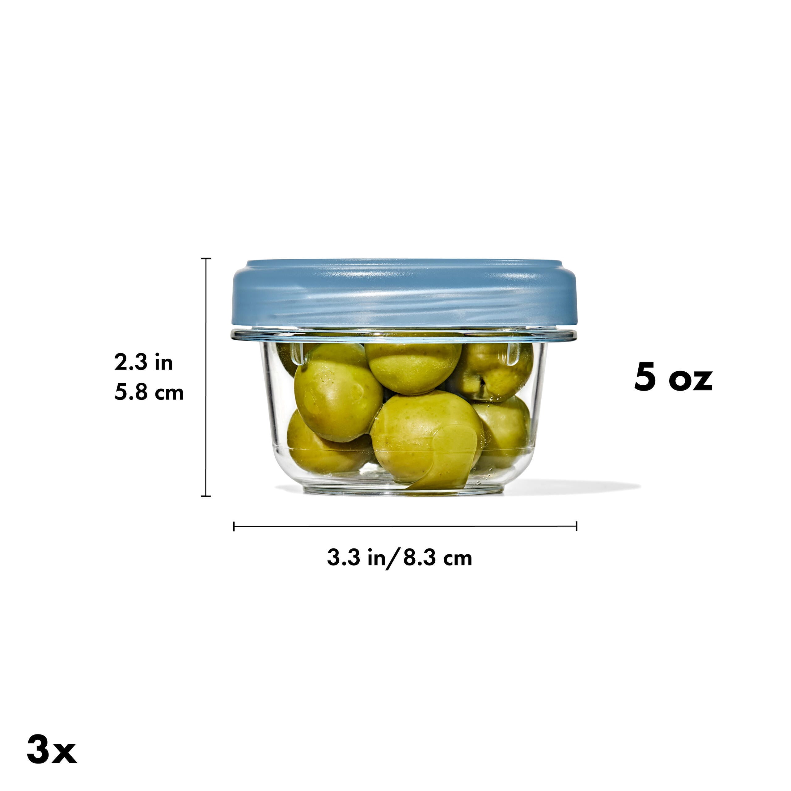OXO Twist & Stack 5-oz Snack Container, 3-Pack, Ocean Blue