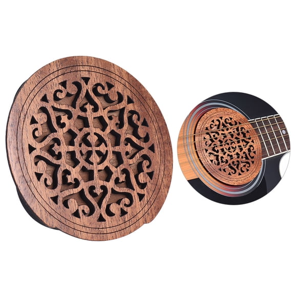 Trou de Son en Bois pour Guitare, Bloc de Retour de Son en Bois d'Acajou pour Guitares Acoustiques Folk EQ