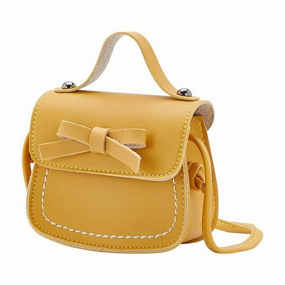 Kingswick 4.5 inch Bow Mini Purse Cute Princess Handbag Shoulder Crossbody Toy Gift Crossbody Bag Yellow