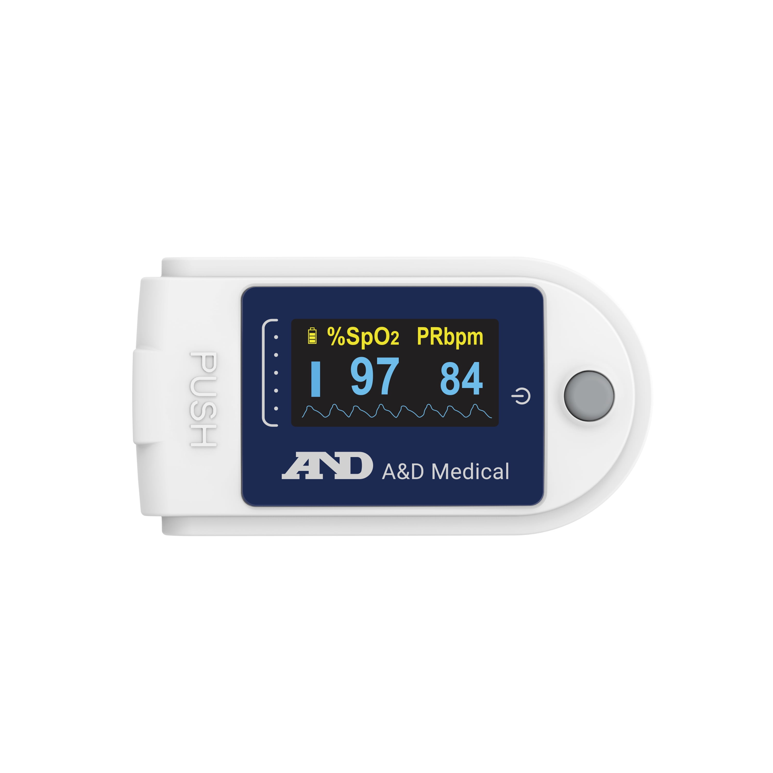 A&D Medical Fingertip Pulse Oximeter for Sports, UP-200, SpO2 & Pulse Rate Tracker, Carrying Case, Lanyard, AAA Batteries