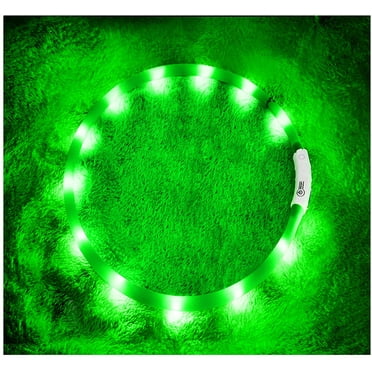 LED Dog Collar,USB Rechargeable Glowing Dog Collars, Light Up Collar Improved Pet Safety &Visibility at Night,Water-Resistant Lighted Collar Fits for Small Medium Large Dogs S-L
