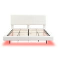 thumbnail image 2 of Generic White Boucle Floating Bed with Light,King, 2 of 9