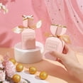 thumbnail image 3 of 60PCS Candy Gift Wrap Box Pink Candy Box DIY with Ribbon Wedding Collapsible Storage Box for Wedding Bridal Shower Birthday Party 1.9x1.9x4.7inch Pink, 3 of 6
