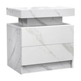thumbnail image 3 of Nightstand with Light Strip, Modern LED End Table Nightstand, Storage Bedside Table With 2 Drawers For Home Office Bedroom Living Room, 3 of 8