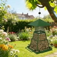 thumbnail image 5 of YiJuHui 1 Pcs Hanging Bird Feeder for Outdoors,Large Hopper Squirrel Proof Birdfeeder for Cedar,Cardinal,Blue Jay and Wild Birds,Easy to Feel Birdhouse & Bird Seed Feeder & Gazebo for Outside,Tree, 5 of 9