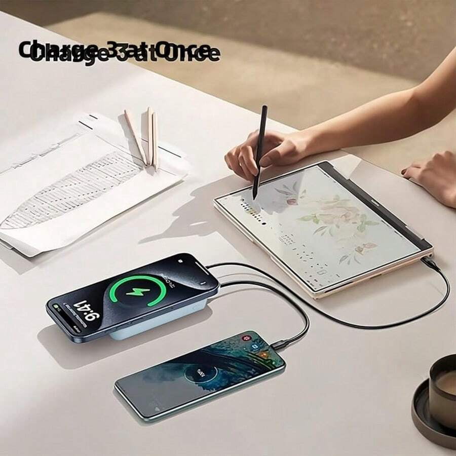 Fast Charging Magnetic Wireless Power Bank QJL 10000mAh Wireless Portable Charger With USB-C Cable Battery Pack Compatible With IPhone 16/15/14/13/12/Pro Series Valentine's Day Gift