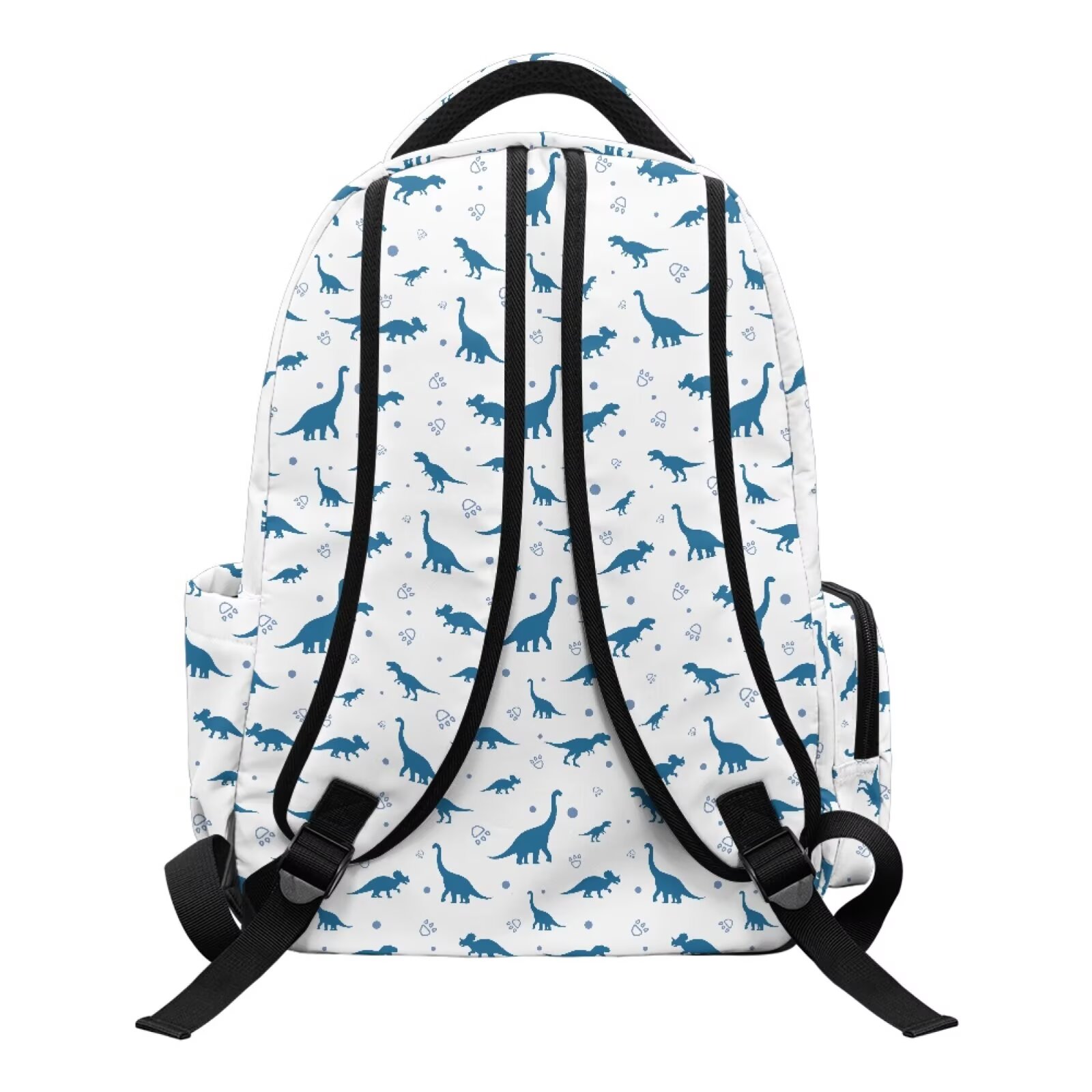 Mochila escolar de dinosaurio azul para niños, de 17 pulgadas, con cremallera frontal, para primaria 2