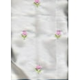 thumbnail image 3 of 100 % Silk satin fabric ivory colour Rose embroidery 44" wide [486], 3 of 5