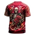 thumbnail image 3 of DORKASM Halloween T-Shirt for Men Short Sleeve Crew Neck Ghost Graphic Skeleton Floral Clothes 2026 Funny Print Ghost Casual Shirts Funny Spider Web Trendy Tshirt Red XL, 3 of 3
