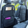 thumbnail image 2 of Kick Mat Back Seat Protector Waterproof Leather Car Seat Back Organizers Cover with 3 Storage Pockets for Kids Pets SUV Sedan Minivan Truck Car Travel Accessories (Black 2-Pack), 2 of 12