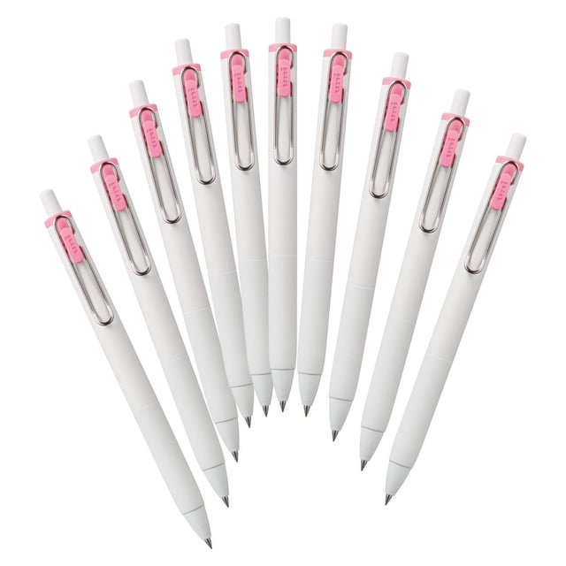 Bolígrafo de gel Mitsubishi Uni-Ball One 0,38 mm Rosa Claro Paquete de 10