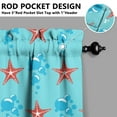 thumbnail image 5 of Kitchen Curtains 36 Inch Short - 3 Panel Set, Nautical Starfish Beach Seashell Mermaid Theme, Rod Pocket Window Curtain for Tropical Farmhouse, Easy Wash, 5 of 6