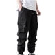 thumbnail image 1 of Pantalones largos para hombre, lisos, informales, con múltiples bolsillos, para exteriores, rectos, para fitness, cargo, de nailon., 1 of 5