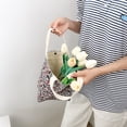 thumbnail image 3 of Sac à Main Simple en Toile pour Femme, Floral, pour Magasinage, Sac Seau à Lunch (2 Rouge Bleu), 3 of 3