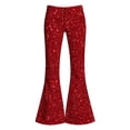 thumbnail image 4 of XIYON Girls Sequin Flare Pants Sparkly Glitter High Waist Bell Bottoms Fashionable Trousers for Party Dance 5-6 Years, 4 of 4