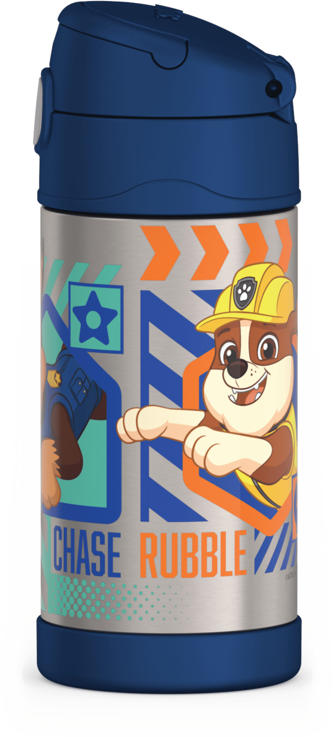 Thermos Stainless Steel Funtainer Water Bottle with Straw, Paw Patrol, 12 Fluid Ounces