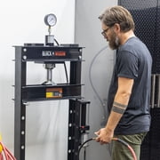 20 Ton Shop Press, Pneumatic or Hand Pump, Black Widow