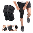 thumbnail image 2 of Vendas Para Elasticas Rodillas Gym Crossfit 1 Par Belug, Negras rallas Blancas, 2 of 5