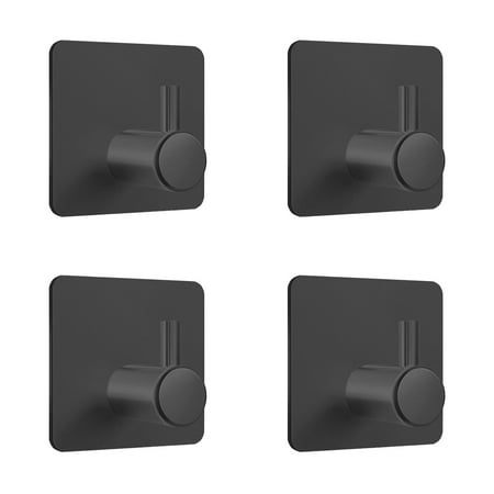 

4pcs Stainless Steel Adhesive Hook Clothes Strong Kitchen Bathroom Heavy Duty