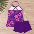 thumbnail image 7 of FAVIPT Modest Tankini Swimsuits for Women Adjustable Strap Two Piece Bathing Suit Floral Print Tank Top with Shorts Swim Set Multicolor,XXL, 7 of 7