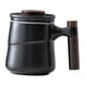 thumbnail image 1 of Taza de cerámica Sunnimix con tapa y Colador para té suelto color negro, 1 of 8