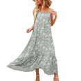 thumbnail image 4 of USSUMA Summer Dresses for Women 2022, Women's Bohemian Floral Maxi Dresses Summer Casual Sleeveless Spaghetti Strap Flowy Long Swing Beach Dress, 4 of 8