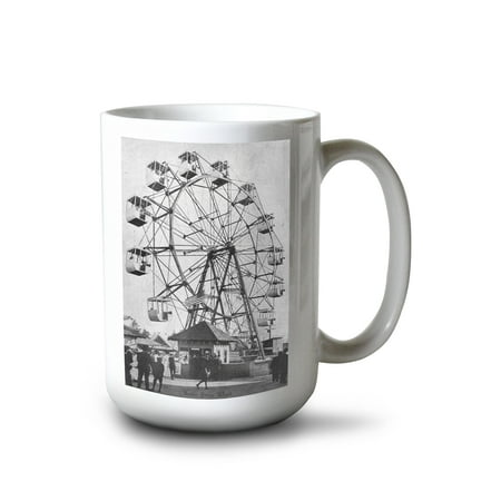 

15 fl oz Ceramic Mug Seattle Washington Alaska Yukon-Pacific Expo Ferris Wheel Vintage Photograph Dishwasher & Microwave Safe