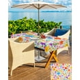 thumbnail image 5 of Fsddascl Colorful Spring Floral Outdoor Tablecloth - 54x80 Inch Rectangle Dining Table Cover, Summer Watercolor Botanical Waterproof Outdoor Table Cloth with Umbrella Hole & Zipper for Picnic/Patio, 5 of 7