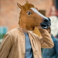 thumbnail image 6 of Holloyiver Halloween Latex Horse Head Mask, Brown Horse Head Rubber Animal Masks with Moving Mouths, Party Latex Animal Head Mask for Adults Men Masquerade, 6 of 6