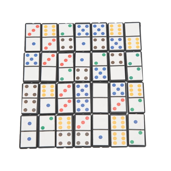 Double Six Dominoes, Round Edge Portable Dominoes Lightweight 28pcs With Colorful Dot For Dormitory