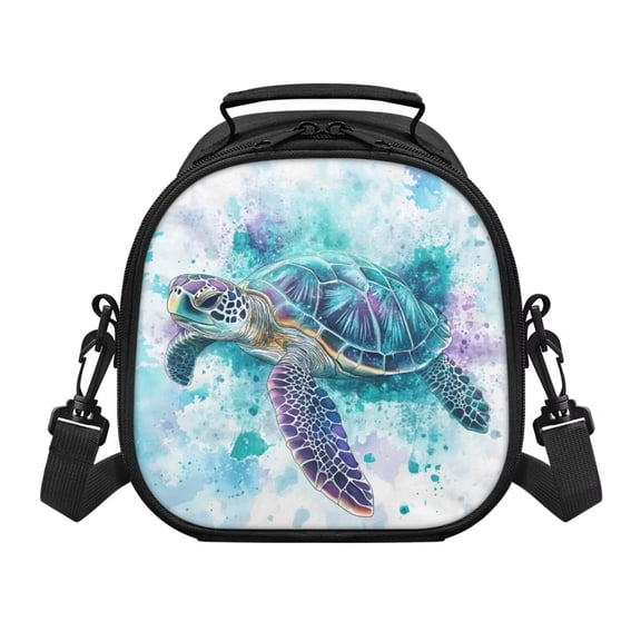 Jeiento Watercolor Sea Turtle Lunch Bag for Kids Boys Insulated Waterproof Lunch Box with Zipper Pocket for Work Picnic Girls Lunch Tote Bag for Office Portable Lunch Tote Handbag for Outdoor