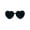 Black, variant on Womens Heart Shape Thick Panel Rimless Plastic Sunglasses Black