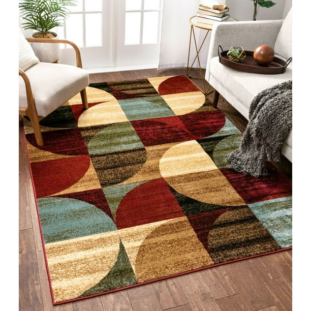 Abstract Contemporary Color Block Boxes, Color Block Area Rugs