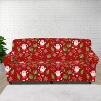 XYZCANDO Santa Claus Couch Covers Chair Sofa Covers Stretch Printed Armchair Slipcover Couch Cushion Covers Washable Furniture Protection for Pet Kids